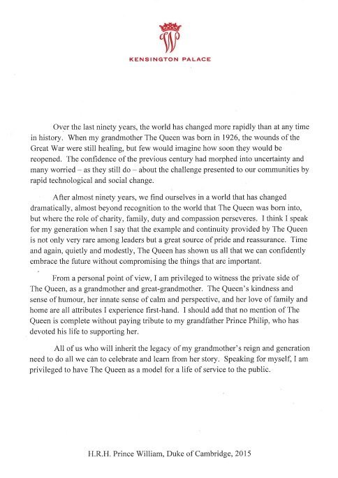 The foreword was released by Kensington Palace earlier today