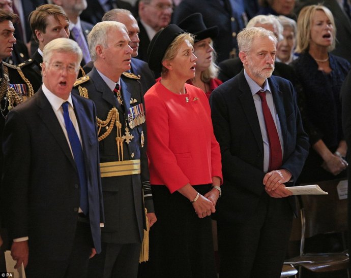 Jeremy Corbyn refused to sing the National Anthem today. PA