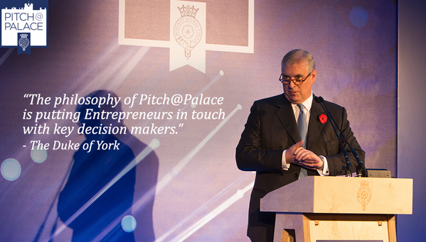 Prince Andrew addresses the audience at Pitch@Palace via @TheDukeofYork