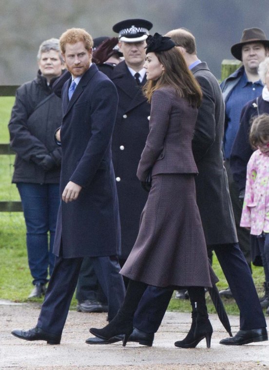 The Duke and Duchess of Cambridge and Prince Harry joined The Queen at church today. I-images