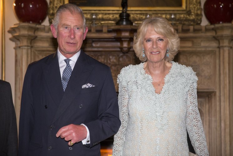 UK OUT for 28 days from 19052015 ©Licensed to i-Images Picture Agency. 19/05/2015. Galway, Ireland. Prince of Wales and The Duchess of Cornwall tour of Ireland.The Prince of Wales and The Duchess of Cornwall attend a private dinner with the President of Ireland, Michael D. Higgins, and his wife, Mrs. Sabina Higgins at Lough Cutra. Picture by  i-Images